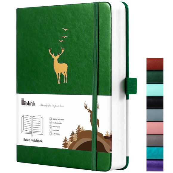 Cuaderno Wiisdatek A5 18 x 21 cm 312 pág. Rayado Verde Oscuro