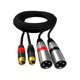 thumbnail image 3 of Doble RCA Macho A Doble XLR Macho Divisor De Cable Para Amplificador De Monitor De Estudio 1m, 3 of 3