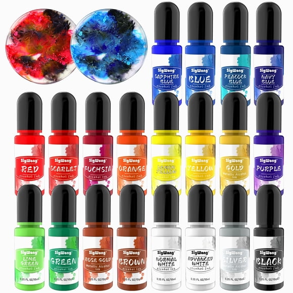 Set De Tintas Alcohólicas Sigwong De 20 Colores Frascos De 10 Ml