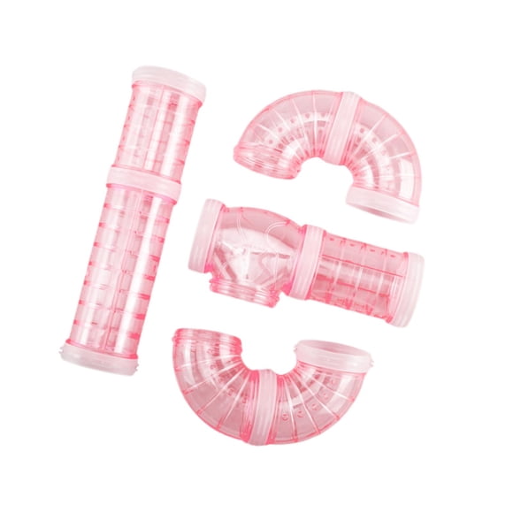 Hamster Tube Set Hamster Playground Tubo deportivo externo Hamster Ejercicio Juguetes Juguete de hámster para Jaula de hámster Accesorios para Rosa