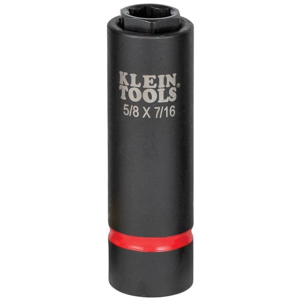 Juego de enchufes Klein Tools 66062 2 en 1 Deep Impact de 5/8 pulgadas y 7/16 pulgadas