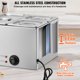 thumbnail image 5 of Calentador de alimentos VEVOR de 4 recipientes, 24 QT, mesa de vapor eléctrica comercial, 5 of 9