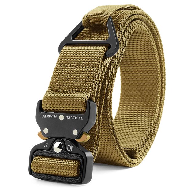 Cinturón Táctico Masculino FAIRWIN, Cinturón Rigger de Nylon para Cintura, con Hebilla de Liberación Rápida de Anilla en V