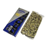 Genérico - Cadena De Moto 428 X 140 Reforzada Dorada Original Riffel