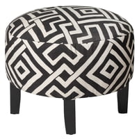 Máxima Design - Pouf Jack Blanco Negro 48X48X40 Cm