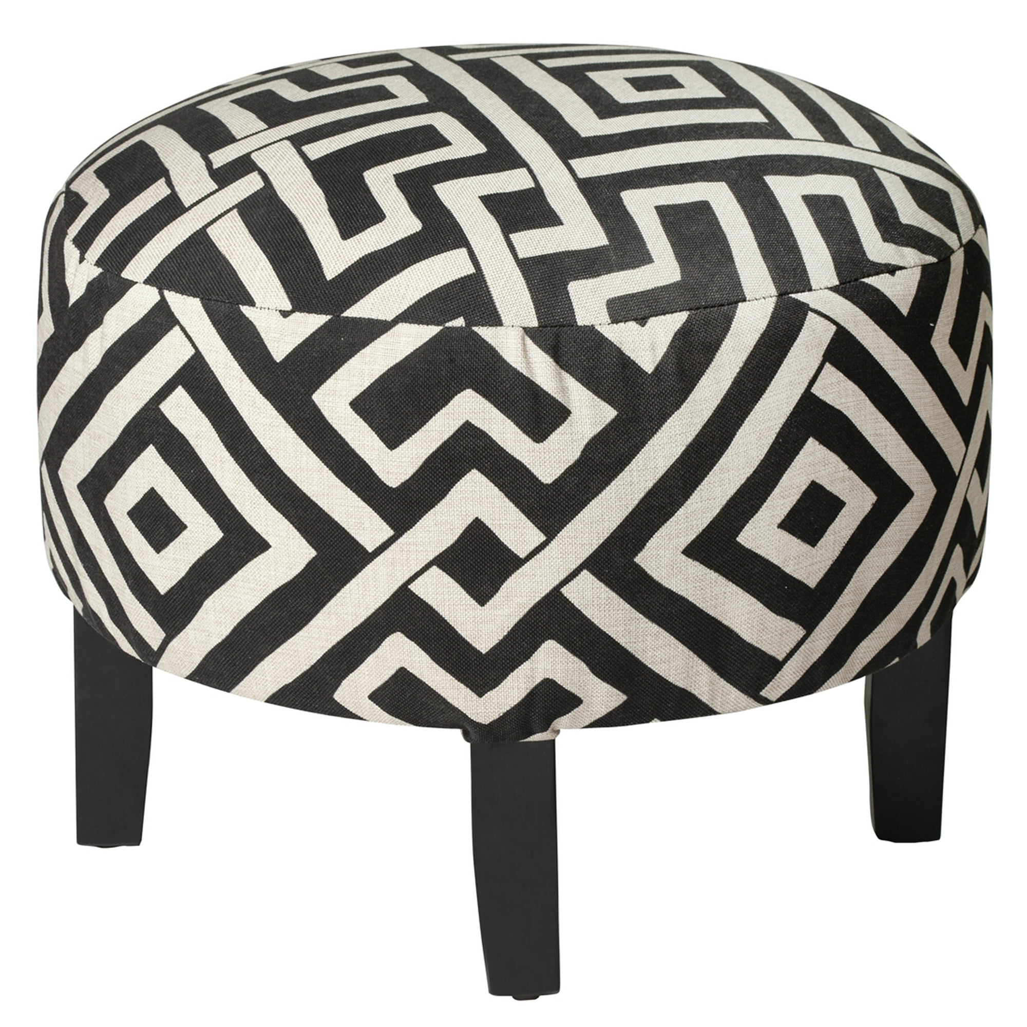 Máxima Design - Pouf Jack Blanco Negro 48x48x40 Cm