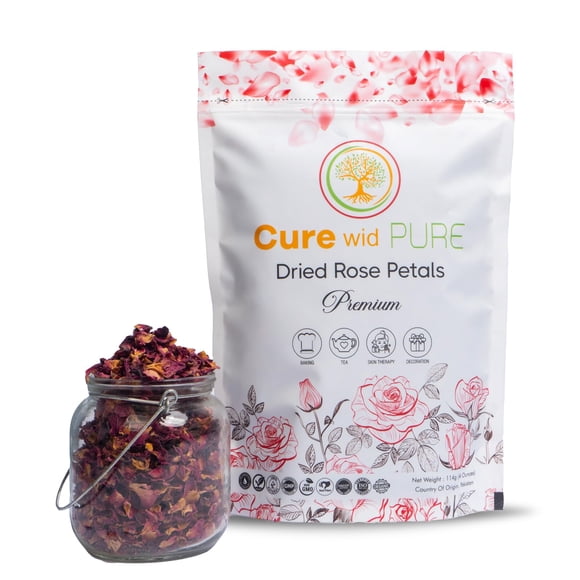 Pétalos de rosa secos orgánicos puros de Cure wid, 114 g, comestibles