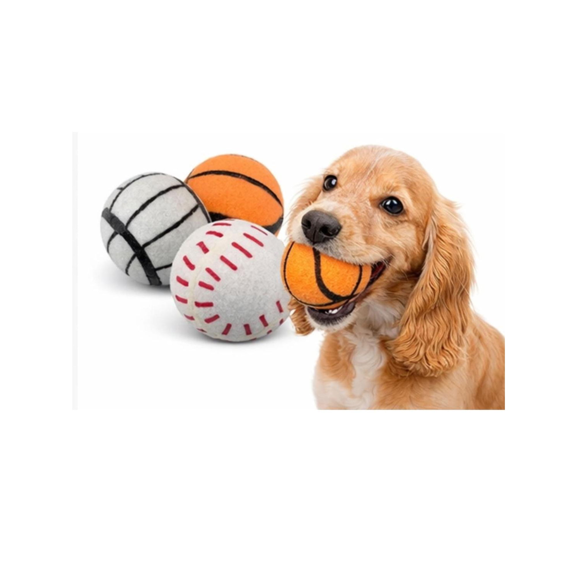 Genérico - Pack 3 Pelotas Con Sonido Para Perros 7.6 Cm