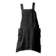 thumbnail image 2 of Delantal De Lino De Algodón Con Bolsillo Delantales De Chef Con Espalda Cruzada Para Mujer XXXL Negro, 2 of 5