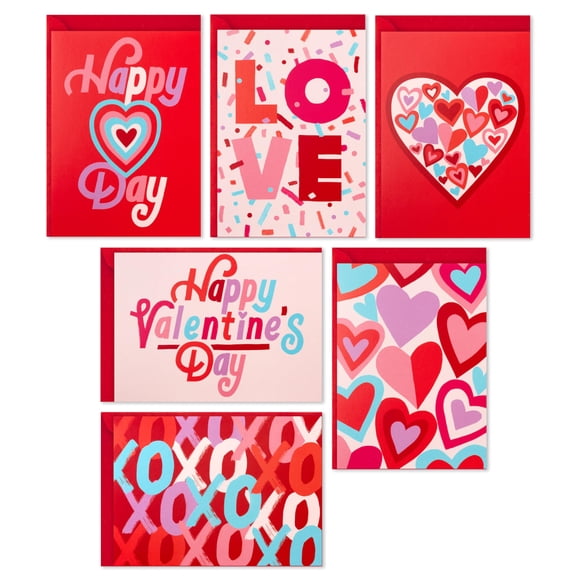Surtido de tarjetas de San Valentín Hallmark XO Hearts (36)