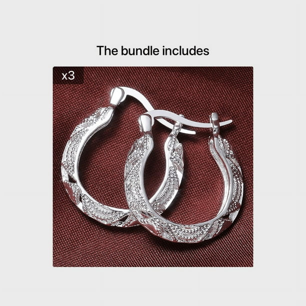 Stylish Silver Textured Hoop Earrings - Effortlessly Chic and Comfortable