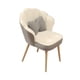 thumbnail image 2 of Sillón De Tocador, Bonito Y Suave Sillón Auxiliar, Sillón Decorativo Para Oficina, Sala De Estar, Maquillaje, Gris Y Blanco, 2 of 5