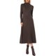 thumbnail image 1 of INSPIRE CHIC Vestidos de punto acanalado de otoño para mujeres Cuello alto Casual Manga larga Vestido maxi L Café, 1 of 6