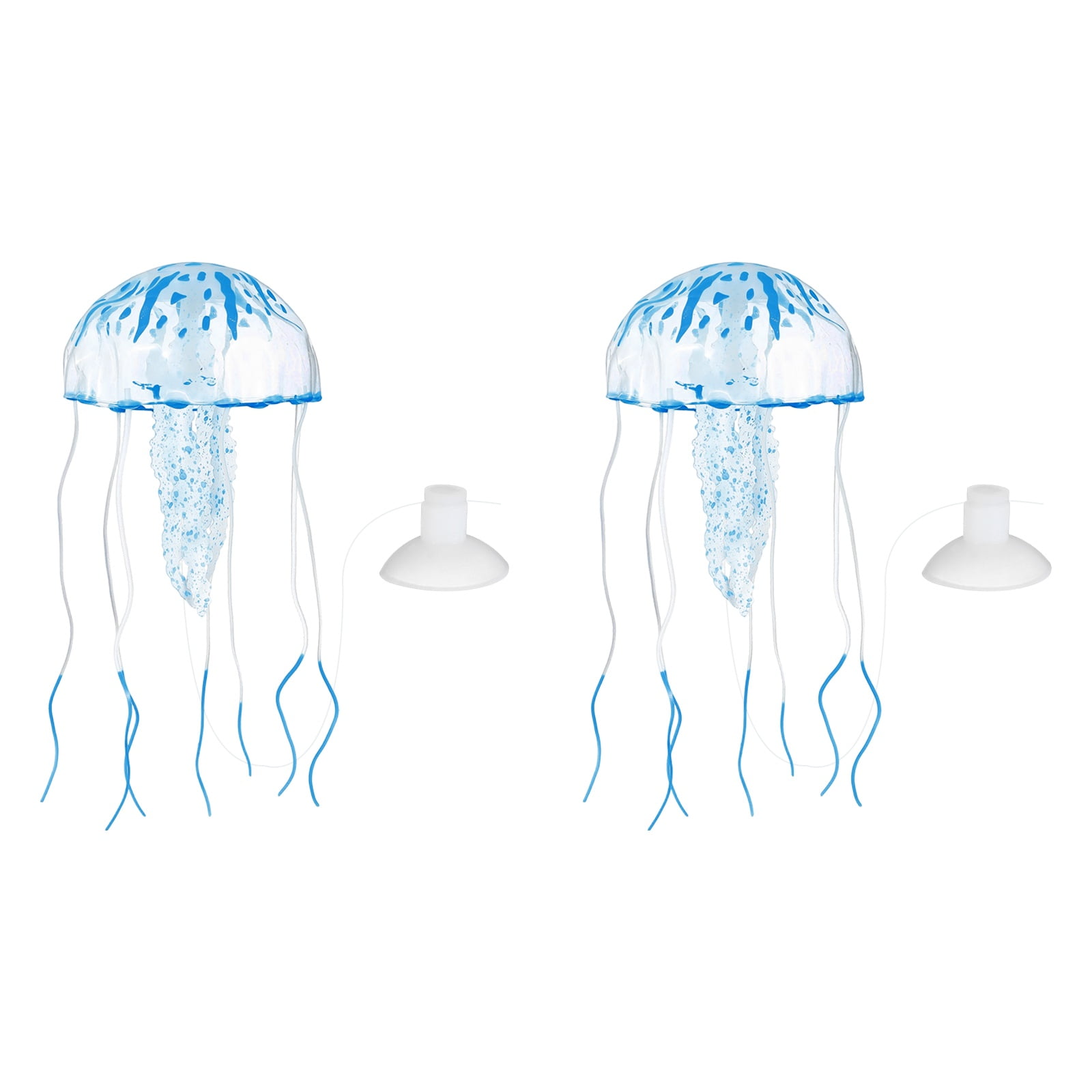 Decoración de Acuario Uxcell Medusa, Decoraciones para Peceras Medusa Acuario Medusas Falsas Brillantes de Silicona, (Azul, L, 2 Piezas), Destinado para Decoración de Tanque
