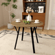 thumbnail image 2 of 35.43 Inch Round Dining Table, Small Circle Kitchen Table with Metal Black Legs for 2-4 people,Modern Dining Room Table, Brown (only table), 2 of 3