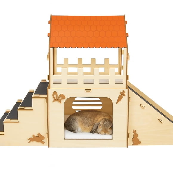 Escondite de conejo OtterPets de Rabbit House, tamaño extra grande, con forro polar