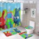 thumbnail image 1 of Popiz baby tv-theme 4-Piece Shower Curtain Set with Rugs, Waterproof Bathroom Decor Set Includes Bath Mat, U-Shaped Rug, Toilet Lid Cover and Curtain with Hooks, 1 of 6
