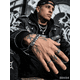 thumbnail image 5 of Pulsera de Acero de Titanio de Dos Capas para Hombre de 21 Cm, Pulsera de Cadena con Cuentas de Jaspe Mapa y Ónix Negro Mate con Cierre de Palanca OT, Brazalete Apilable de Hip Hop Punk para Uso, 5 of 7