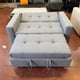 thumbnail image 2 of Sofá Cama Supreme Plaza y Media Lino Gris Claro con Puffs y Respaldo Reclinable, 2 of 4