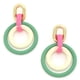 thumbnail image 1 of Arete Colgante CC Clothing Redondo Blanco/Fucsia, 1 of 3