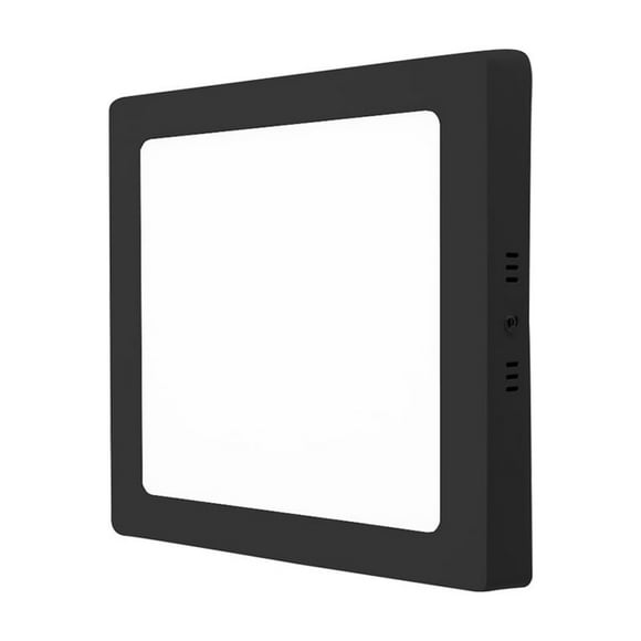 Sobrepuesto Led Cuadrado Marco Negro 18w Luz Calida