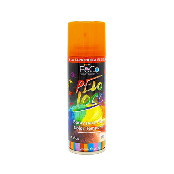 Pintura Temporal Pelo Spray 185ml Naranjo