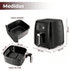thumbnail image 3 of Air Fryer Sokany Af-005 Freidora De Aire 8.5 Litros 1700w Cocción Rápida 360 Grados Control Manual 90°-200°c Timer 30 Min Cesta Cuadrada Antiadherente Mango Frío Al Tacto, 3 of 5