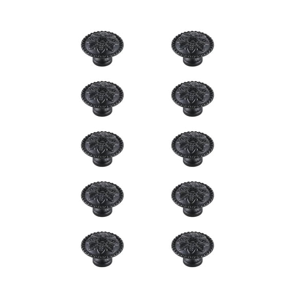 Juego de 10 Perillas para Gabinete Elegant Decor Corio en Zinc Negro Mate