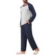 thumbnail image 4 of INSPIRE CHIC Conjunto de Pijama de 2 Piezas para Hombre con Camiseta de Manga Raglán y Pantalones de Estar 2XL Azul Marino, 4 of 6
