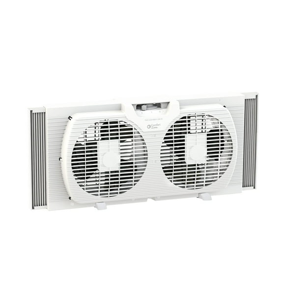 Ventilador de ventana Comfort Zone CZ319WT reversible, 23 cm, 2 velocidades