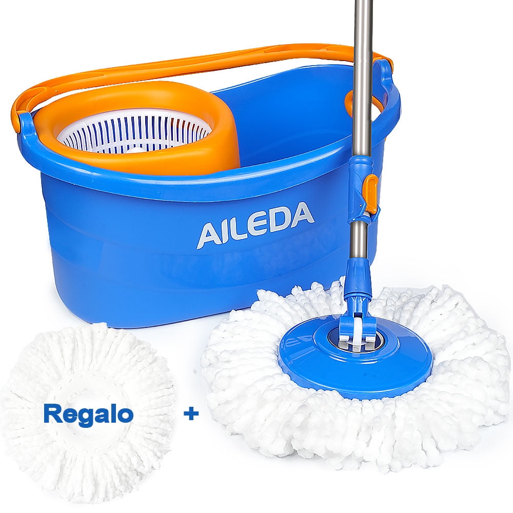 Trapeador Mopa Spin Mop 360 2 Repuestos Aileda Color Azul Mopa Giratorio Trapeador Spin 360° Balde Centrifuga