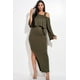 thumbnail image 1 of Conjunto de Dos Piezas de Vestido de Tirantes Midi de Rayón y Elastano Liso y Top con Capa Holgada., 1 of 5