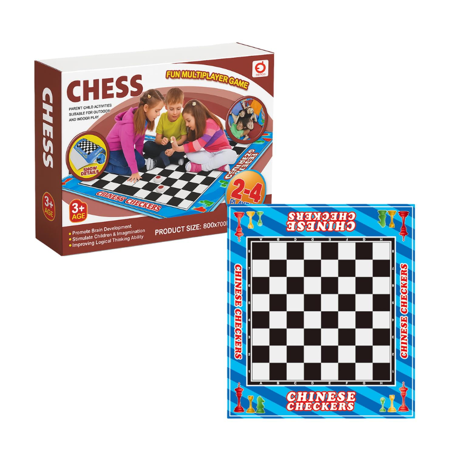 Fliperex - Juego Tablero Ajedrez Alfombra De Entretención Niños