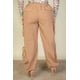 thumbnail image 2 of Saronite Pantalones de Paracaídas Fruncidos con Cordón, Dos Bolsillos Delanteros con Banda Elástica y Bolsillos con Solapa, Color Marrón Azúcar (para Mujer), 2 of 4
