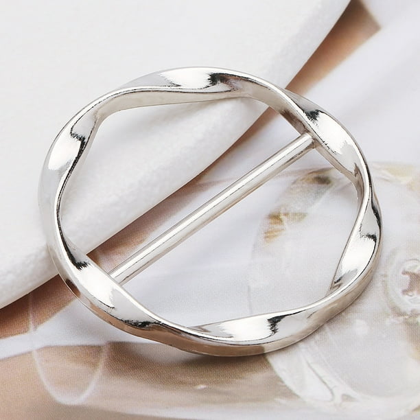 Scarf Ring Clip T-shirt Tie Clips Fashion Metal Round Circle Clip Buckle Clothing Ring Wrap Holder With 1 Storage Bag