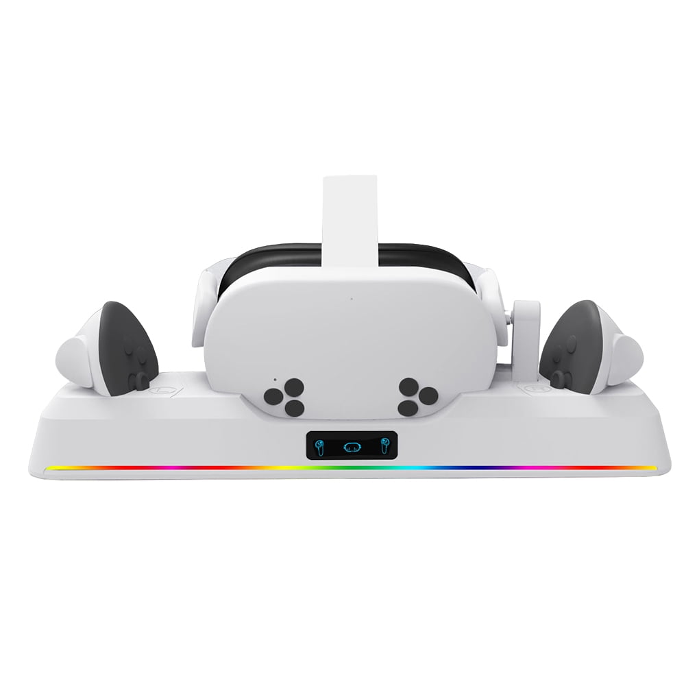 Genérico - Estación De Carga Rápida Para Auriculares Vr Y Soporte De Carga Para Controladores Soporte De Carga Rgb Con 2 Baterías Recargables Para Meta Quest 3s