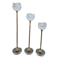 Genérico - Set 3 Portavela Decorativo Flor Diseño Moderno Adorno Jhn