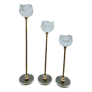 Genérico - Set 3 Portavela Decorativo Flor Diseño Moderno Adorno Jhn