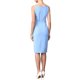 thumbnail image 3 of INSPIRE CHIC Vestido de Trabajo sin Mangas para Mujeres Cuello Cuadrado con Cinturón Vestidos Formales de Negocios L Azul, 3 of 6