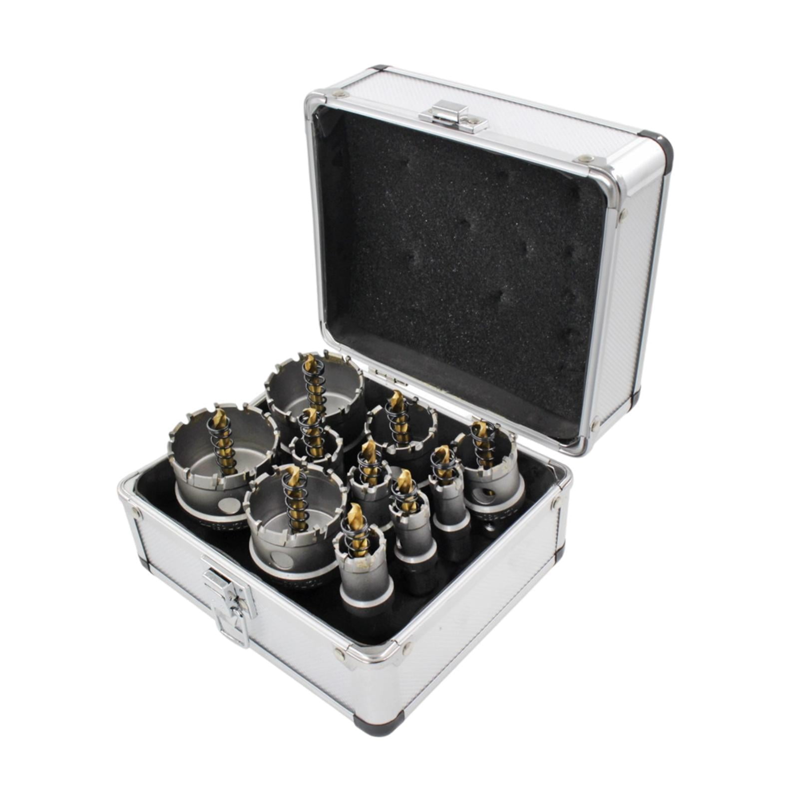 Magideal - Juego De Brocas Con Caja De Almacenamiento, Kit De Sierra De Carburo Para Madera Y Latón