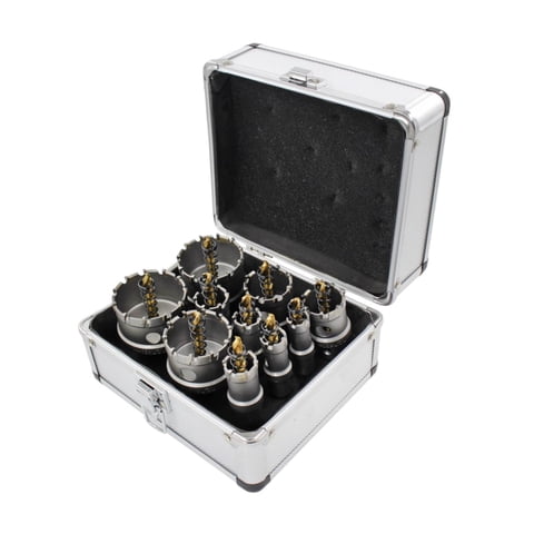 Magideal - Juego De Brocas Con Caja De Almacenamiento, Kit De Sierra De Carburo Para Madera Y Latón