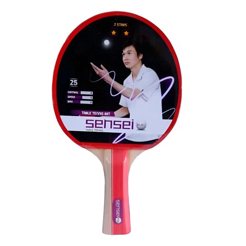 Paleta De Ping Pong Sensei 2 Star Negra Y Roja