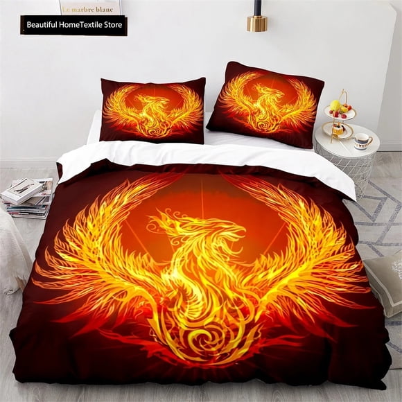 Phoenix Nirvana Duvet Cover Set Soft Fire Patterned Bedding Sets For Children Adults Teens Polyester Comforter Cover King SizeBed Sheets