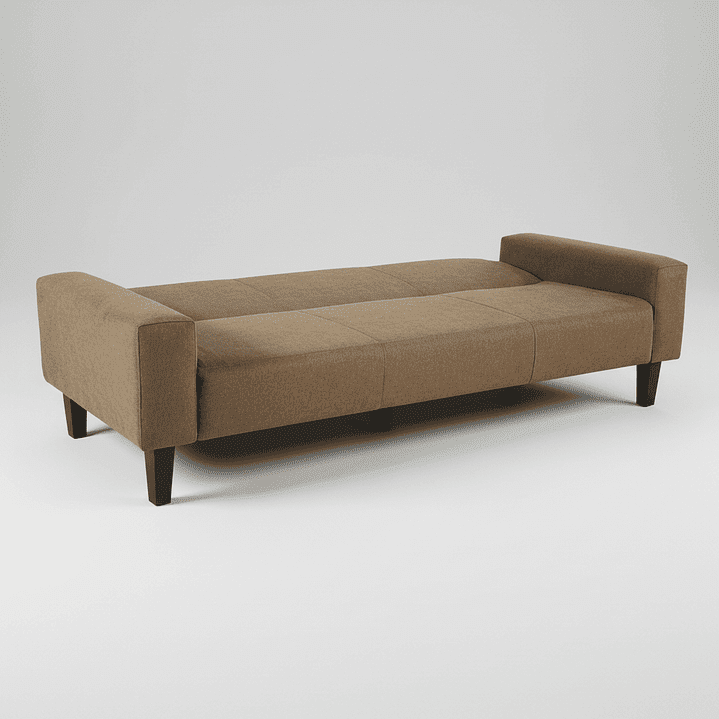 Bloccare - Futón Sofá Cama 3 Cuerpos Tapiz Genova - Con Reposabrazos (café)