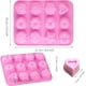 thumbnail image 2 of Paquete de 4 moldes de silicona para cera fundida con bandeja de 12 cubos de cera para hacer velas y jabón (formas variadas: rosa, jazmín, vainilla, magnolia, corona y corazón), 2 of 4
