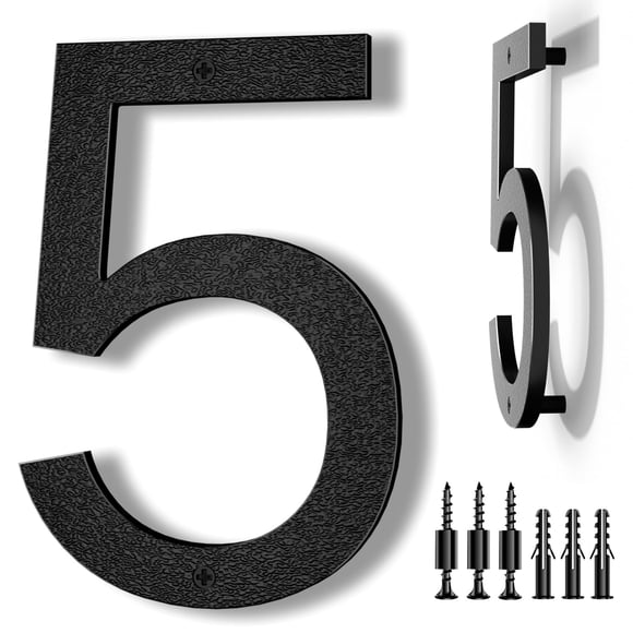 Números para casa IVERA de 20 cm, negros, flotantes, para exterior, set