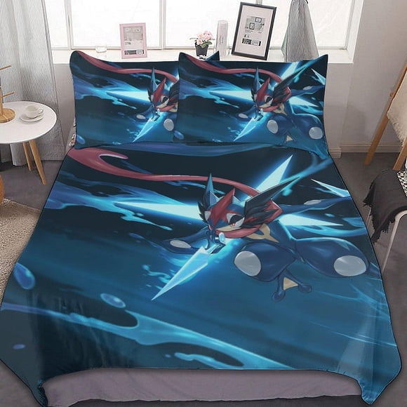 Juego De Ropa De Cama Evolution Greninja De 3 Piezas Cómodo Y Suave Ideal Para Decorar El Dormitorio O Como Regalo Incluye 1 Funda Nórdica Y 2 Fundas De Almohada
