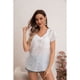 thumbnail image 1 of Blusa Polera Mujer Manga Corta Tipo Broderi Tendencia cuello V 0047, 1 of 3