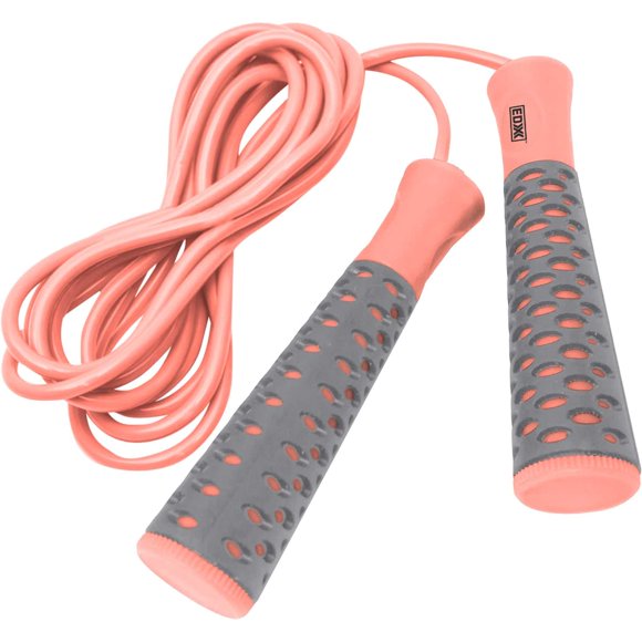 Jump Rope EDX de Endurance Fitness, ajustable, 10 pies, color coral