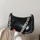 thumbnail image 5 of Bolso pequeño cuadrado con cremallera informal y contraste de moda de nueva tendencia, bolso de mano de cuero artificial sencillo, 5 of 5